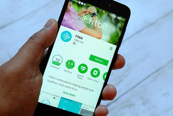 Fitbit app on phone screen