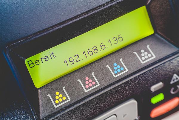 printer ip address screen