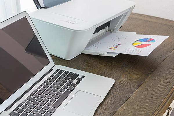 laptop wireless printer desk