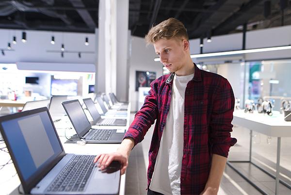 laptop serial number shopping man store