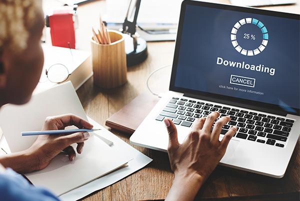 Downloading wheel laptop screen