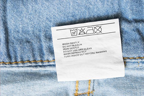 jeans fabric care label