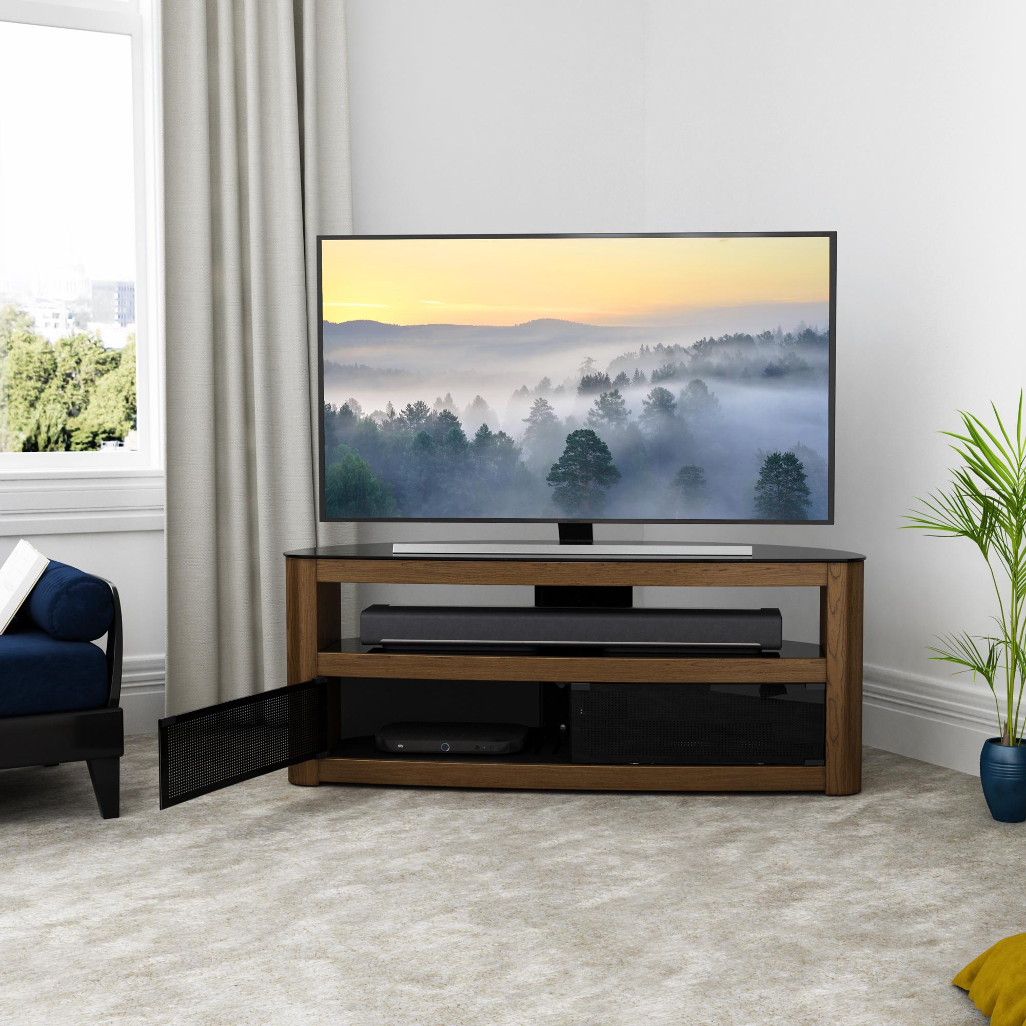 AVF Burghley 1250 mm Curved TV Stand for up to 65" TVs - Walnut image number 7 of 7