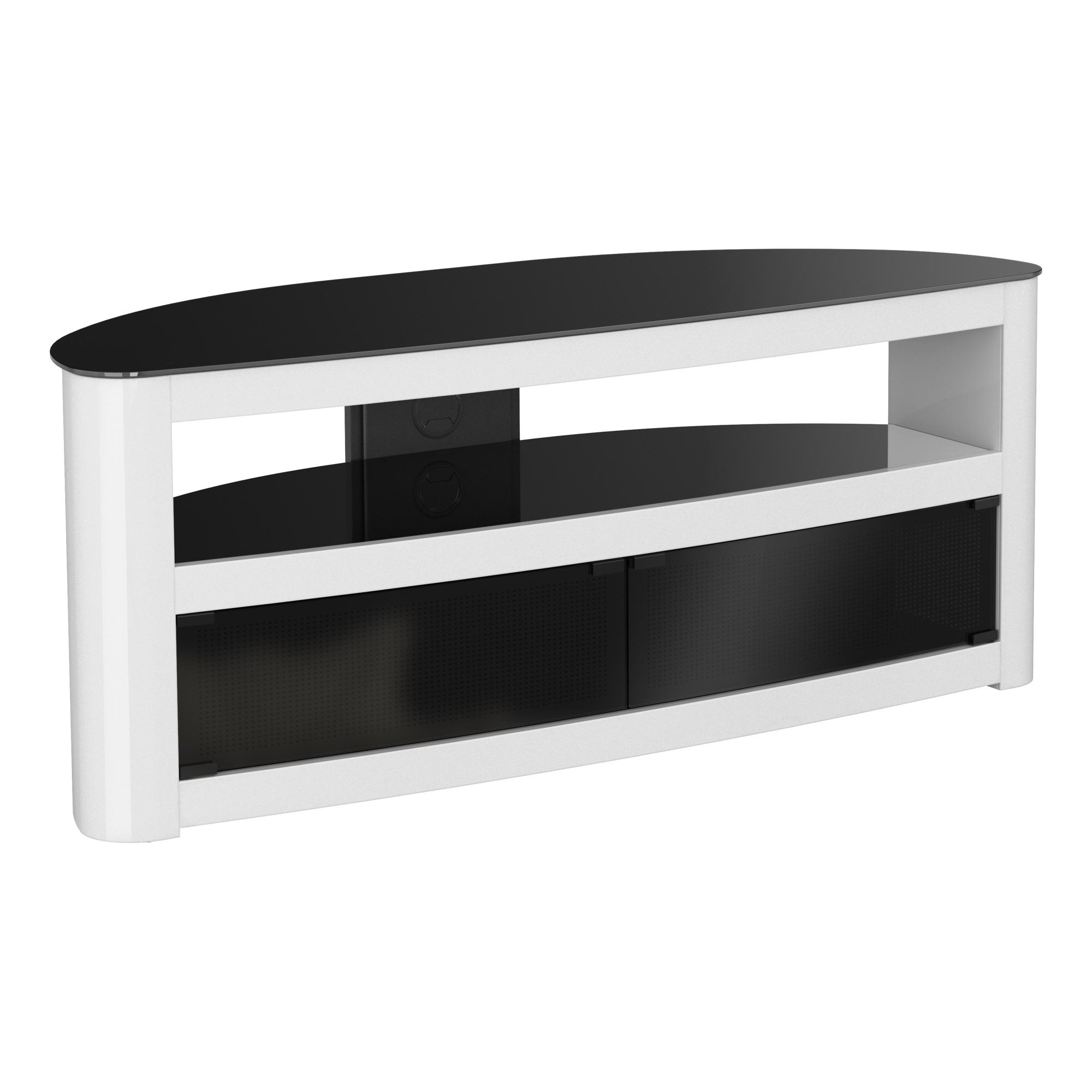 AVF Burghley Affinity Curved TV Stand 1250 Gloss White/Black Glass
