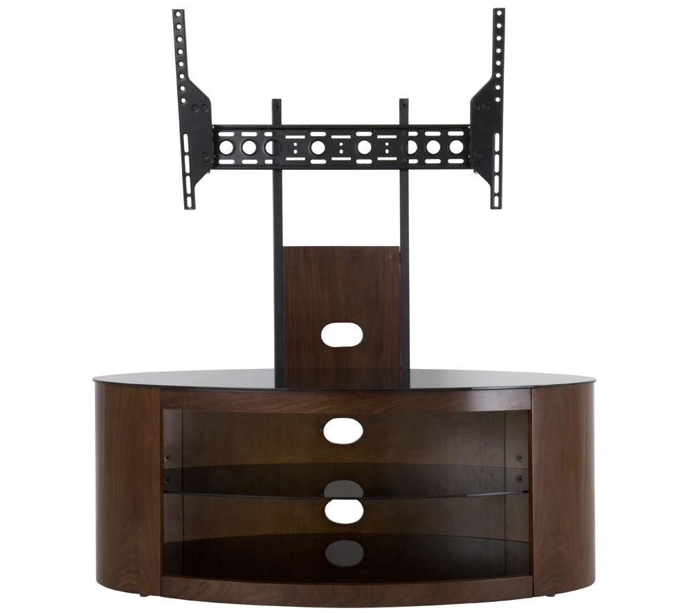 Buckingham Affinity Oval Combi TV Stand 1000 Walnut/Black Glass