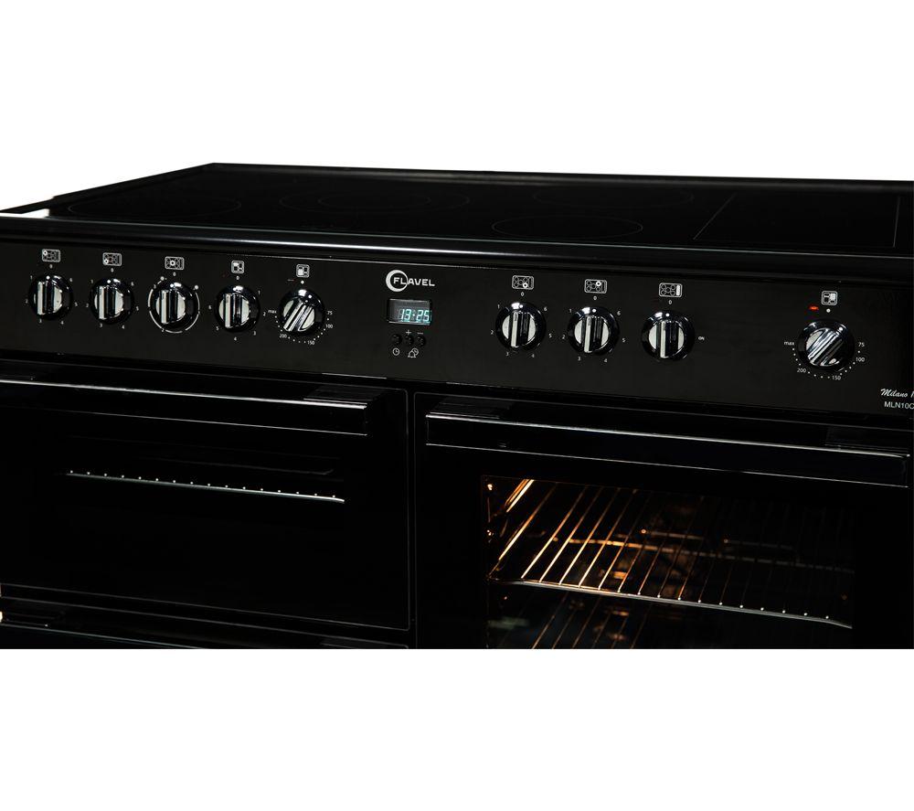 FLAVEL Milano 100 MLN10CRK Electric Range Cooker - Black & Chrome image number 2 of 6