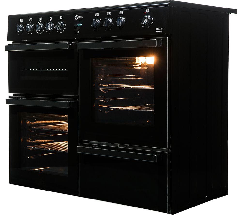 FLAVEL Milano 100 MLN10CRK Electric Range Cooker - Black & Chrome image number 3 of 6