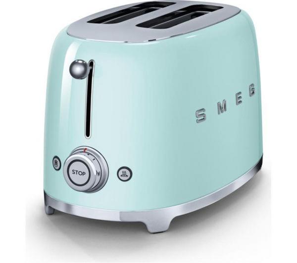 SMEG 50's Retro TSF01PGUK 2-Slice Toaster - Pastel Green image number 3