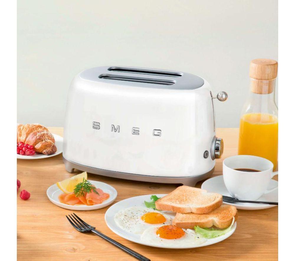 SMEG 50's Retro TSF01WHUK 2-Slice Toaster - White image number 5 of 9