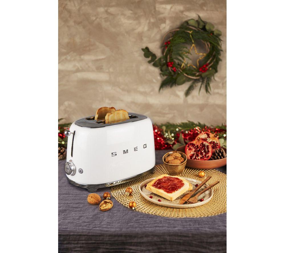 SMEG 50's Retro TSF01WHUK 2-Slice Toaster - White image number 8 of 9