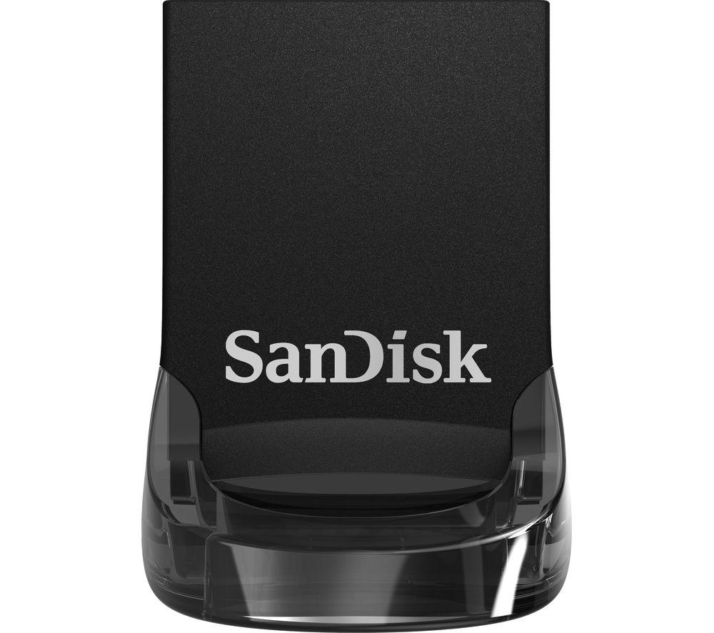 SANDISK Ultra Fit USB 3.1 Memory Stick - 128 GB, Black, Black