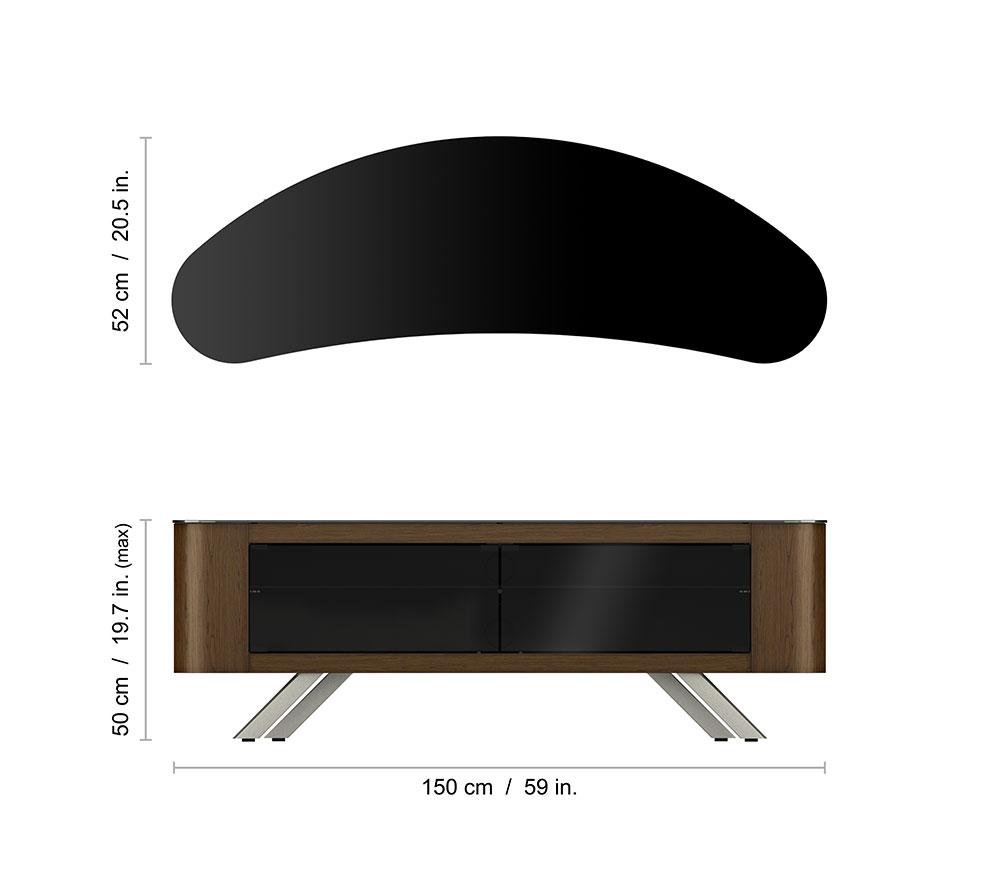 AVF Bay 1500 mm Curved TV Stand for up to 70" TVs - Walnut image number 5 of 11