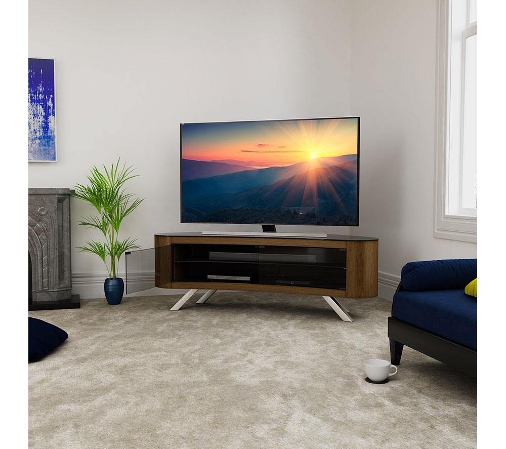 AVF Bay 1500 mm Curved TV Stand for up to 70" TVs - Walnut image number 7 of 11