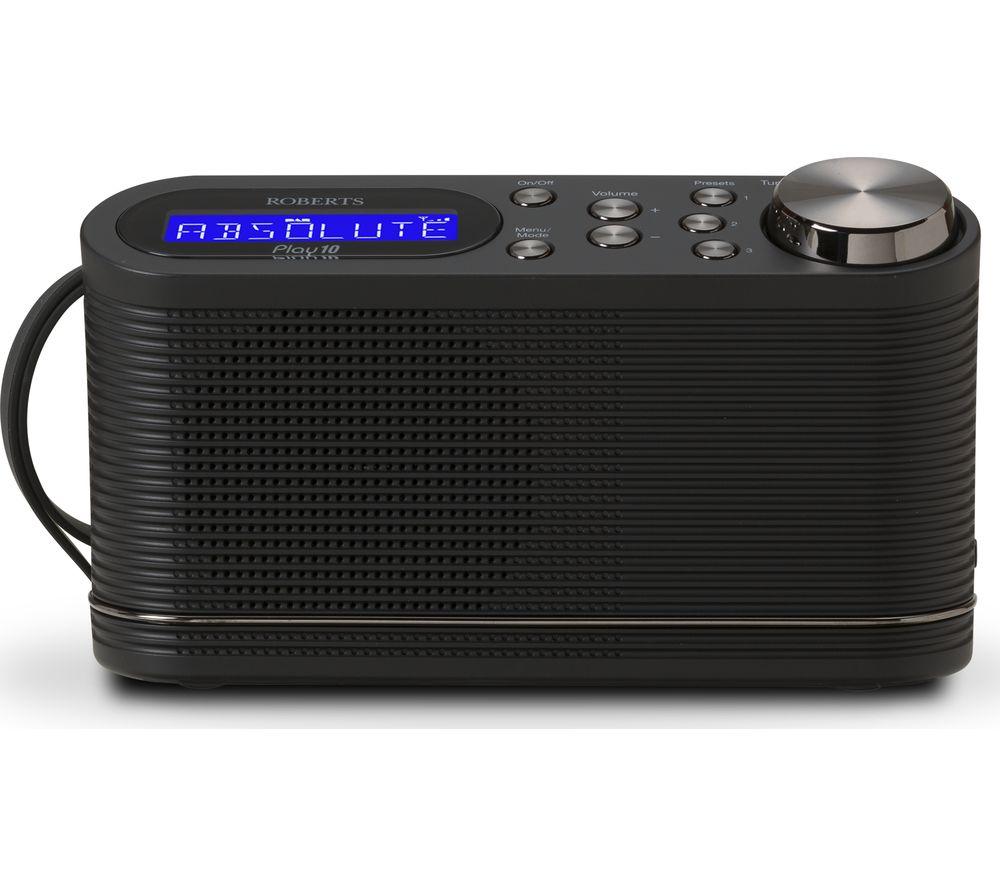 ROBERTS PLAY10 Portable DAB+/FM Radio - Black, Black