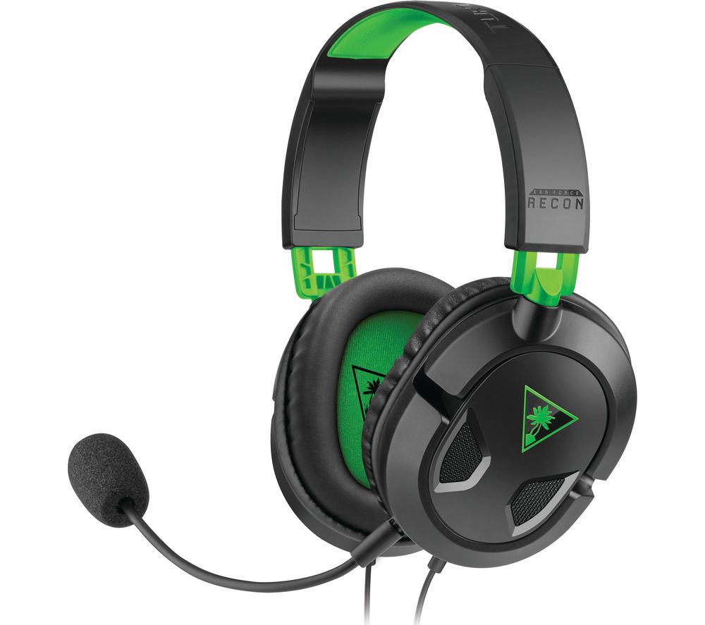 Image of TURTLE BEACH Ear Force Recon 50X Gaming Headset - Black & Green, Black