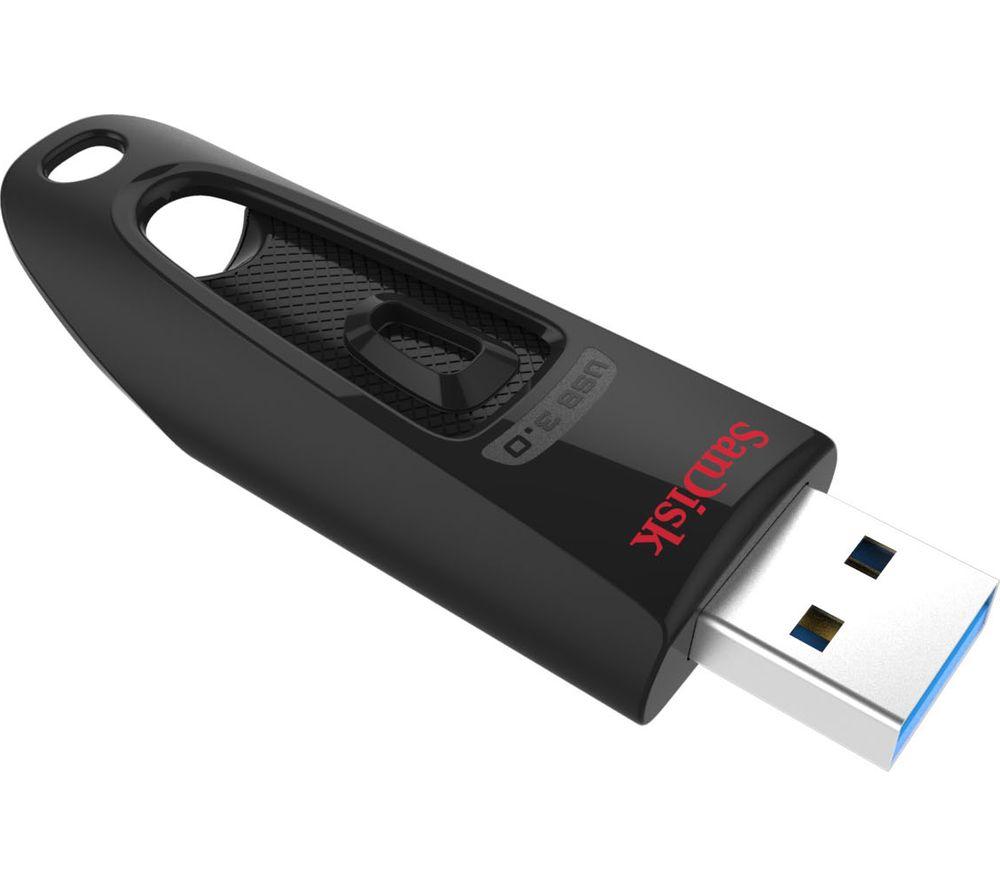 Sandisk Ultra Usb 3.0 Memory Stick - 64 Gb, Black, Black