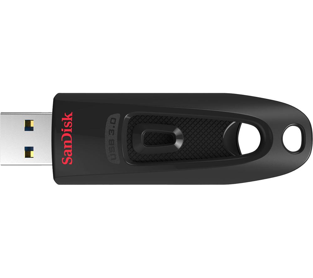 SANDISK Ultra USB 3.0 Memory Stick - 128 GB, Black, Black