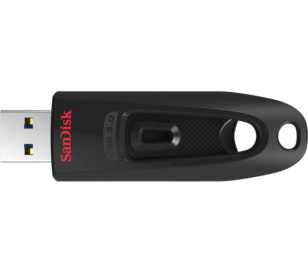 SANDISK Ultra USB 3.0 Memory Stick - 64 GB, Black, Black