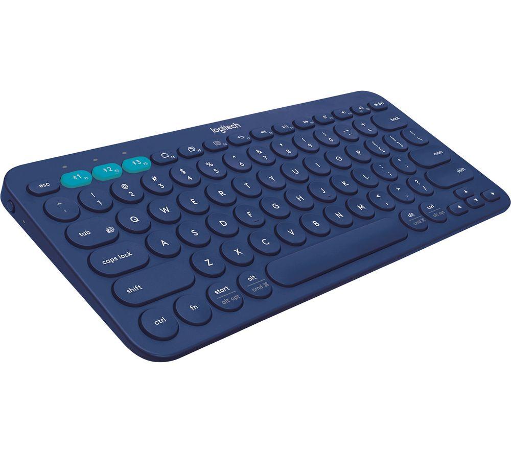 Image of Logitech K380 Multi-Device Bluetooth Keyboard - keyboard - UK - blue