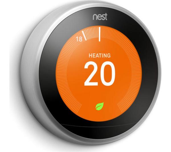 GOOGLE Nest Learning Thermostat - 3rd Generation, Silver image number 1