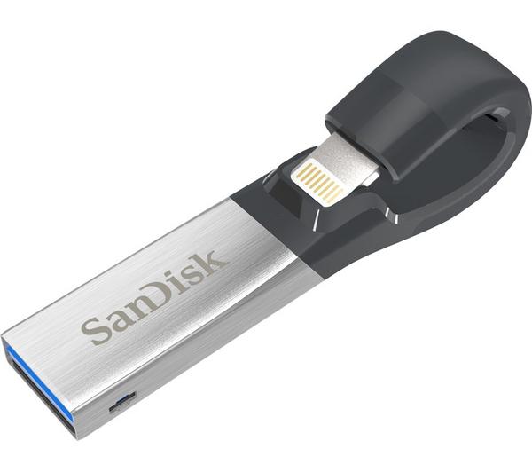 SANDISK iXpand USB 3.0 Dual Memory Stick - 32 GB, Black & Silver image number 0