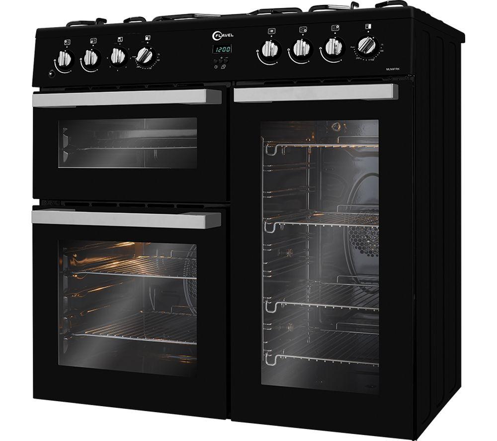 FLAVEL MLN9FRK 90 cm Dual Fuel Range Cooker - Black image number 2 of 7
