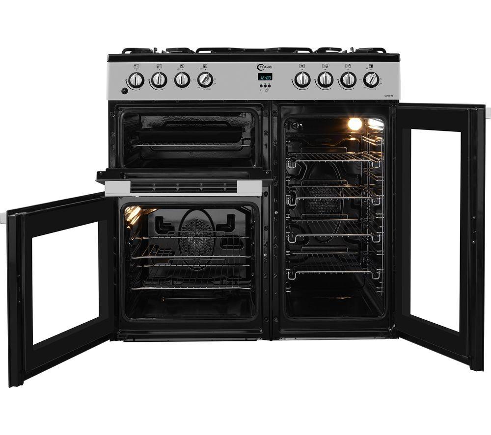 FLAVEL MLN9FRS 90 cm Dual Fuel Range Cooker - Silver & Black image number 6 of 7