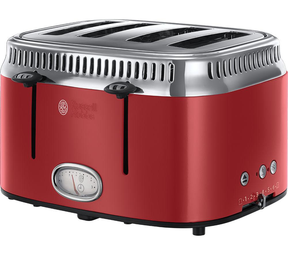 Buy RUSSELL HOBBS Retro Red 4SL 21690 4Slice Toaster Red Currys