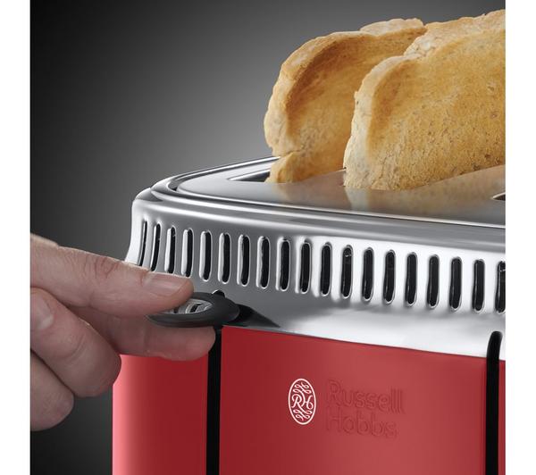 RUSSELL HOBBS Retro Red 4SL 21690 4-Slice Toaster - Red image number 2
