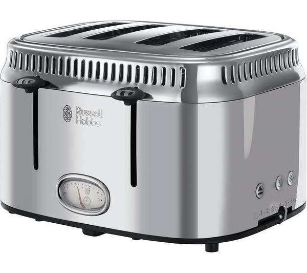 RUSSELL HOBBS Retro 21695 4-Slice Toaster - Silver image number 0