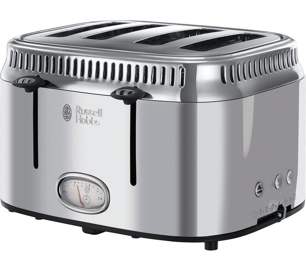 Buy RUSSELL HOBBS Retro 21695 4-Slice Toaster - Silver | Currys