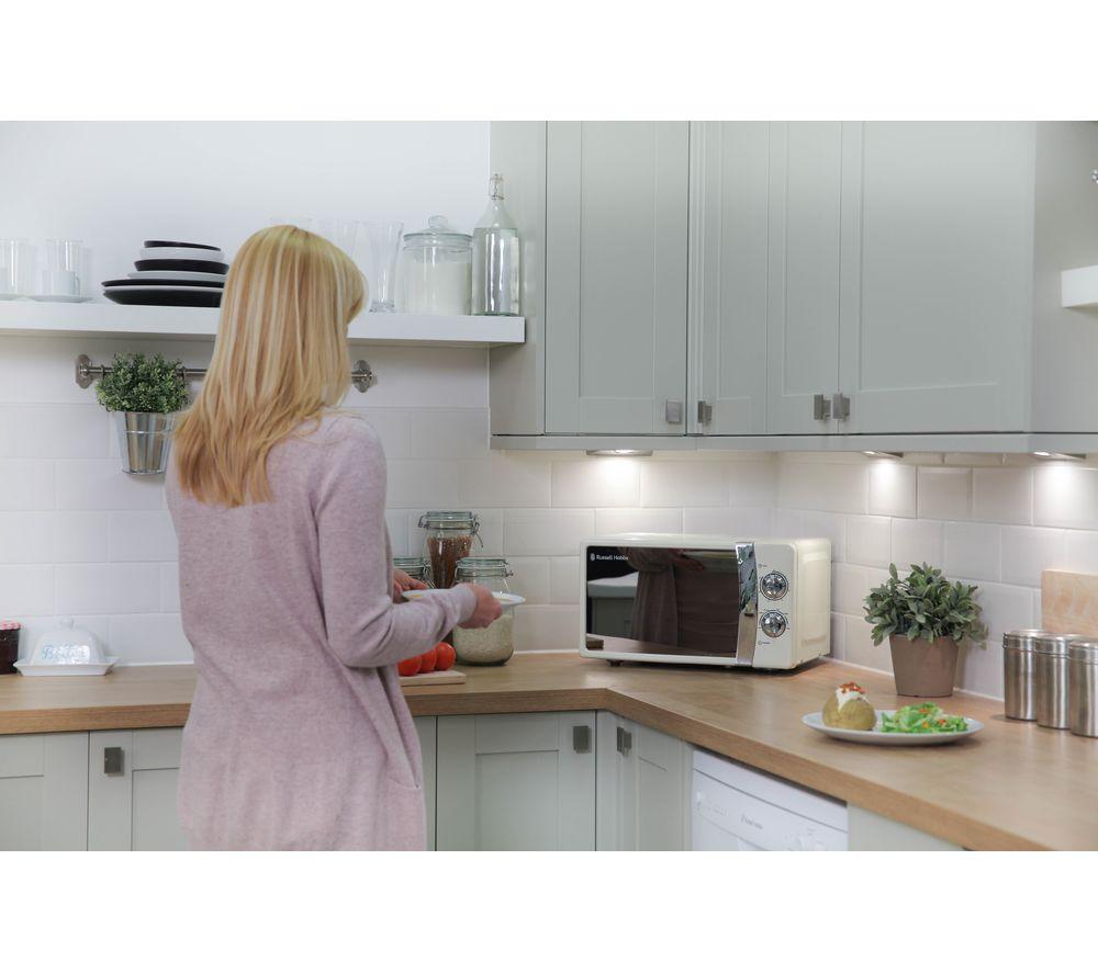 RUSSELL HOBBS RHMM701C Compact Solo Microwave - Cream image number 2 of 6
