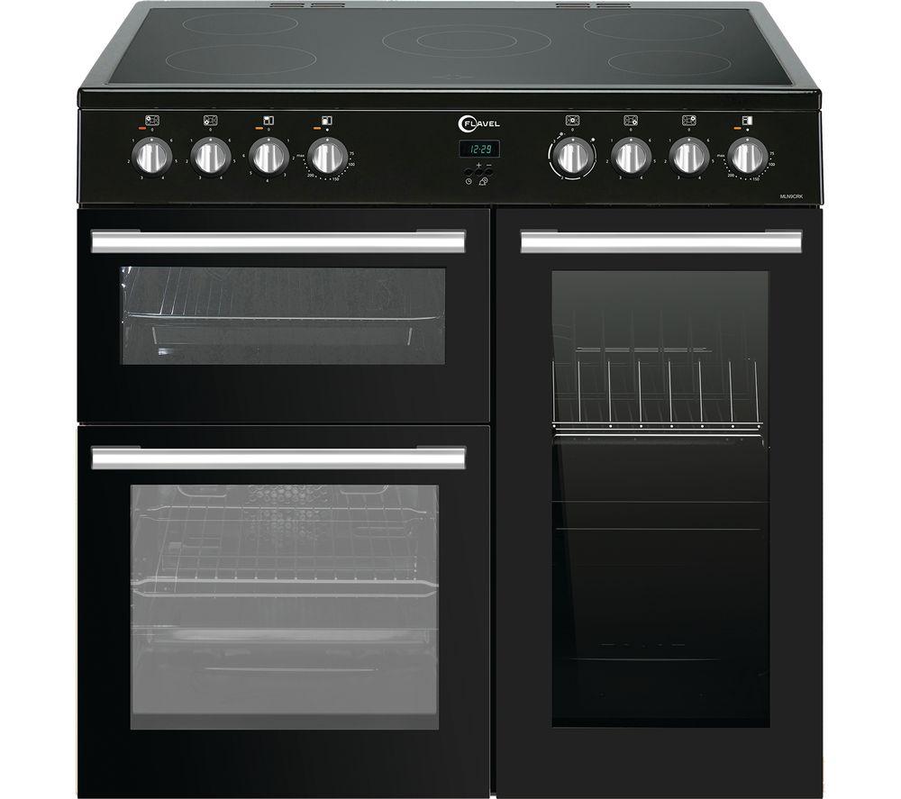 FLAVEL MLN9CRK 90 cm Electric Ceramic Range Cooker – Black, Black