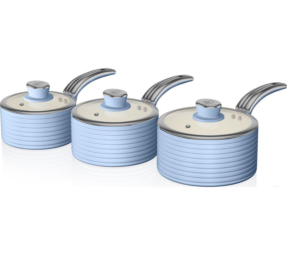 Swan Retro SWPS3020BLN 3-piece Non-stick Saucepan Set review