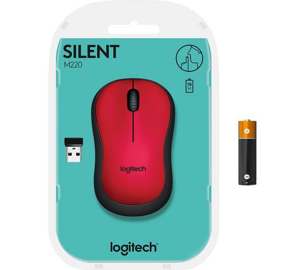 LOGITECH M220 Silent Wireless Optical Mouse - Red image number 12