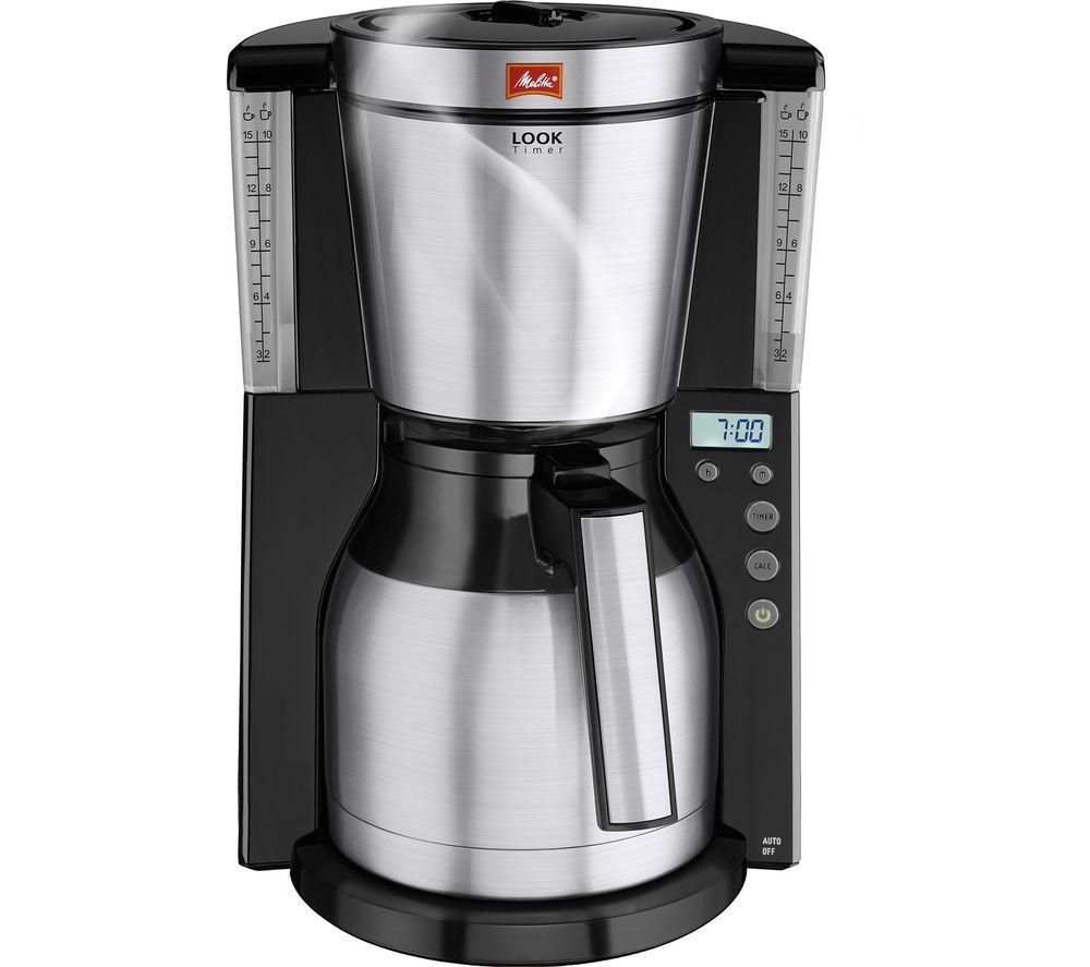 Melitta Look IV Therm Timer Filter Coffee Machine - Black & Stainless Steel, Stainless Steel