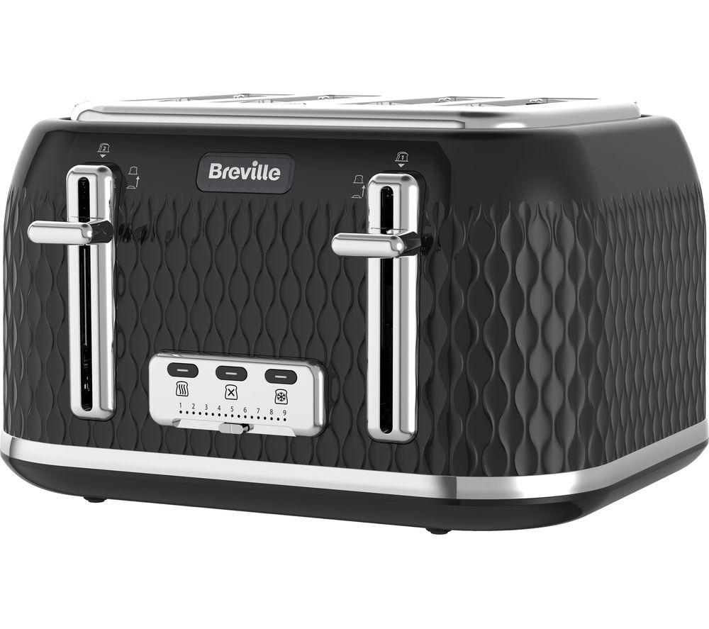 Breville Curve VTT786 4 Slice Toaster - Black / Chrome