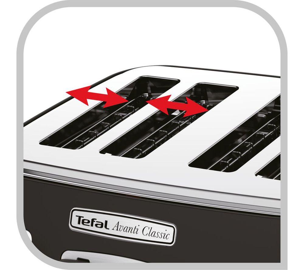 TEFAL Avanti Classic TT780N40 4-Slice Toaster - Matte Black image number 5 of 9
