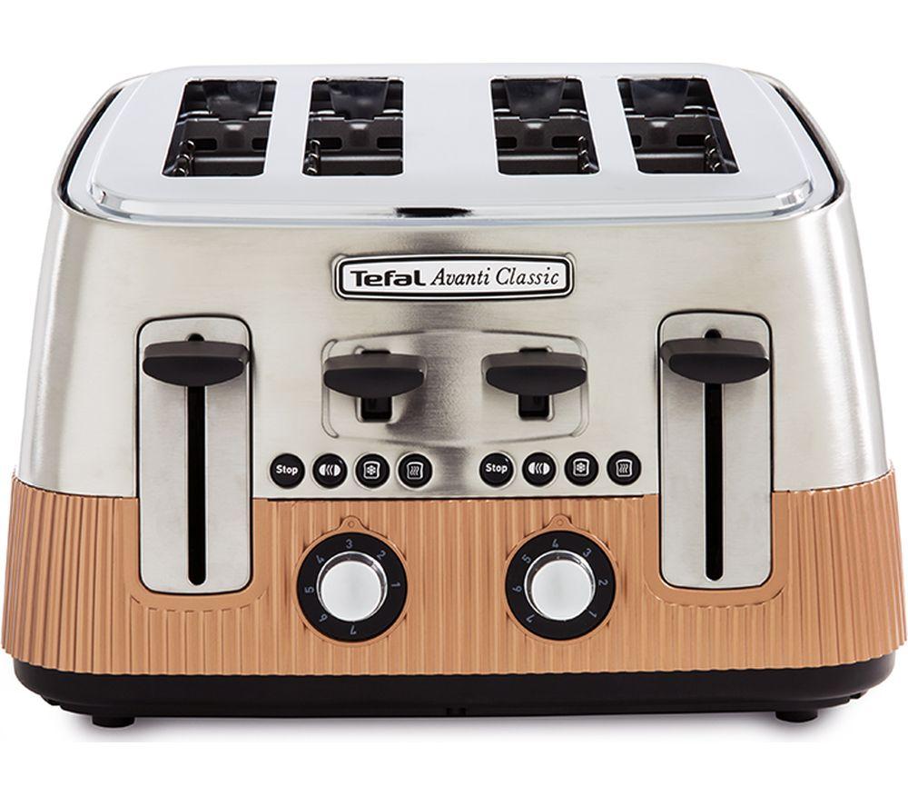 TEFAL Avanti Classic TT780F40 4-Slice Toaster - Copper, Silver/Grey,Brown