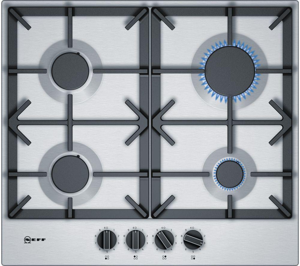 NEFF N70 T26DS49N0 58 cm Gas Hob - Stainless Steel, Stainless Steel