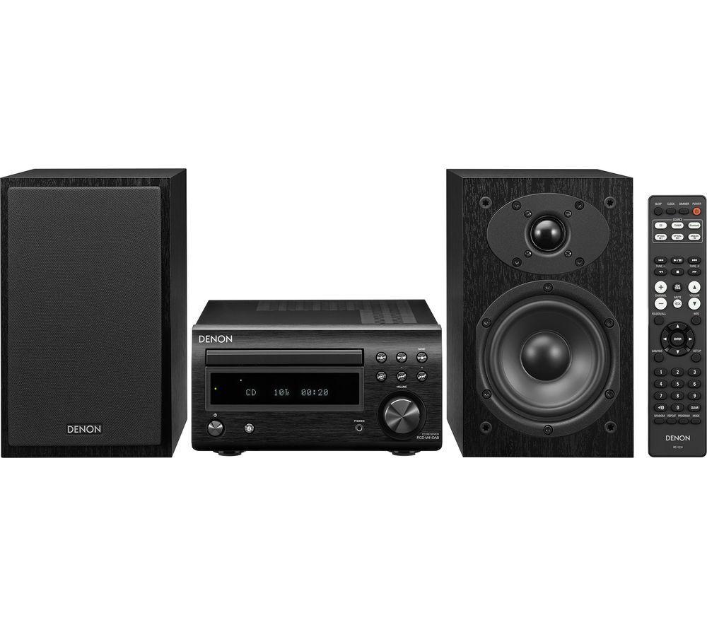 DENON DM-41DAB Wireless Traditional Hi-Fi System - Black, Black