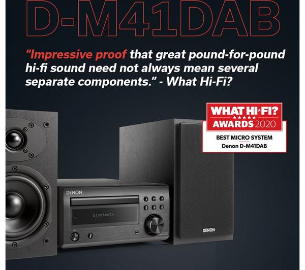 DENON DM-41DAB Wireless Traditional Hi-Fi System - Black image number 5