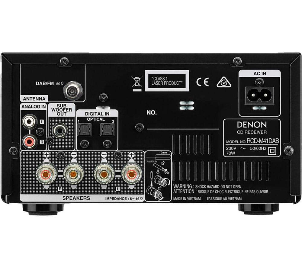 DENON DM-41DAB Wireless Traditional Hi-Fi System - Black image number 10 of 11