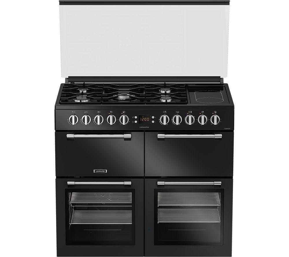 LEISURE Chefmaster CC100F521K 100 cm Dual Fuel Range Cooker – Black, Black