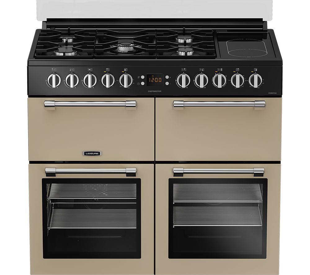 LEISURE Chefmaster CC100F521C 100 cm Dual Fuel Range Cooker - Cream & Black image number 2 of 9