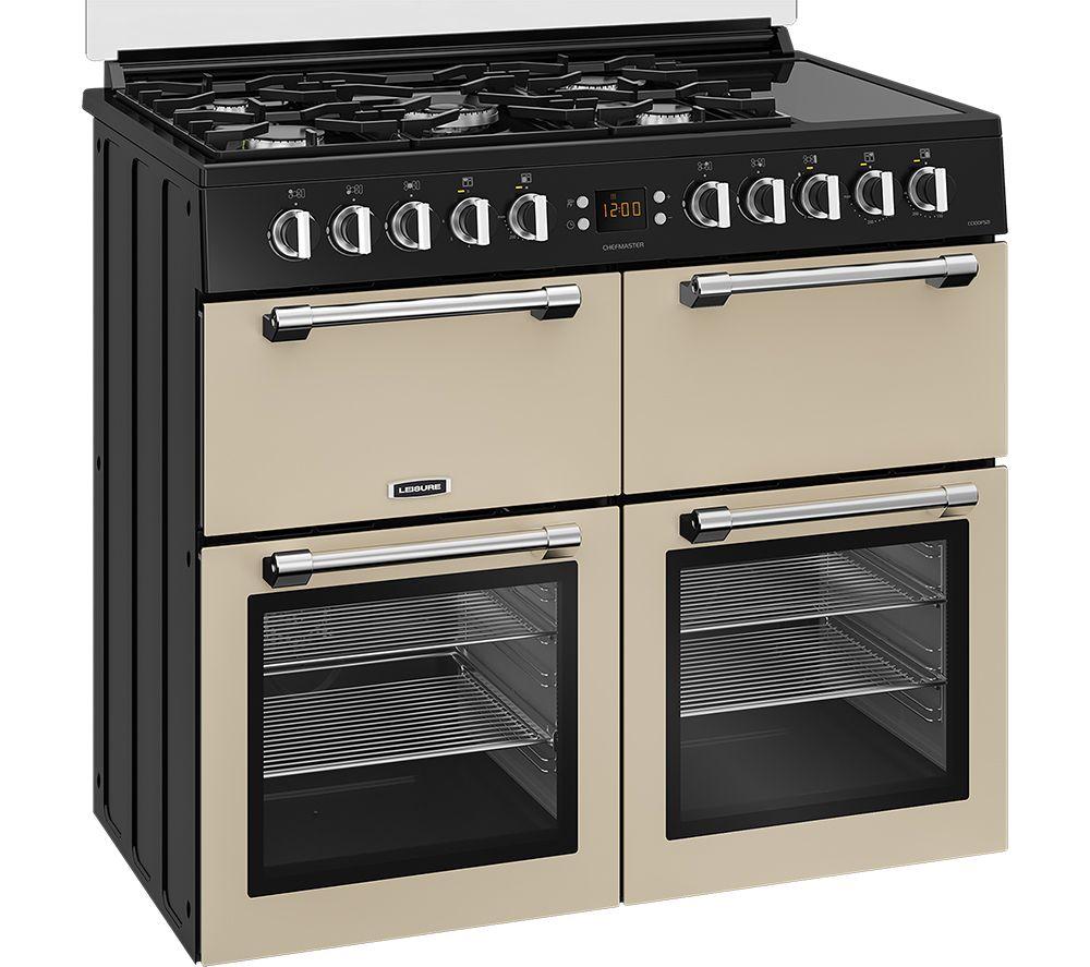 LEISURE Chefmaster CC100F521C 100 cm Dual Fuel Range Cooker - Cream & Black image number 3 of 9