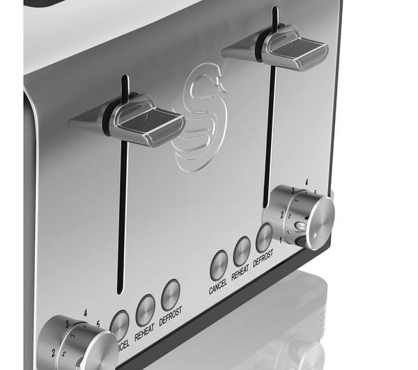 SWAN Retro ST19020BN 4-Slice Toaster - Black image number 2