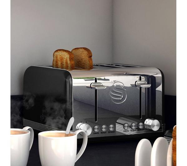 SWAN Retro ST19020BN 4-Slice Toaster - Black image number 5