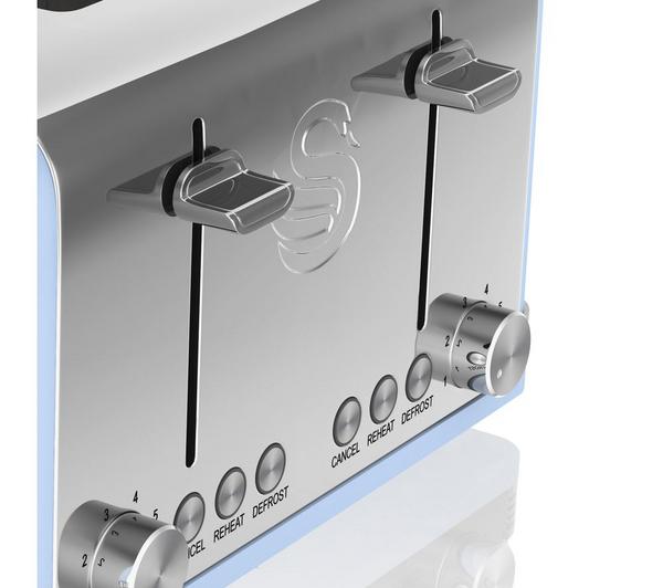 SWAN Retro ST19020BLN 4-Slice Toaster - Blue image number 4