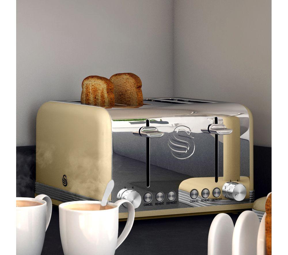 SWAN Retro ST19020CN 4-Slice Toaster - Cream image number 3 of 7